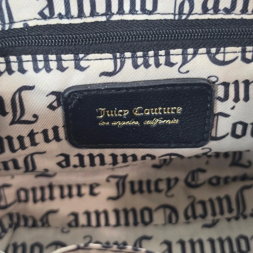 Juicy Couture Gothic Dots Flawless Flap‎ Crossbody Bag Black Taupe Y2K 11JCCL5JC